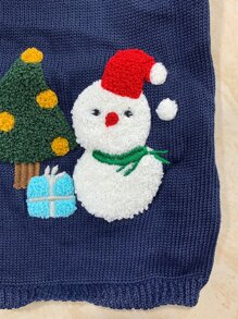 1 pieza suéter para mascotas con decoración de árbol de Navidad y muñeco de nieve, para ropa de perro pequeño, Schnauzer, caniche, gatito - Multicolor - Ver 3