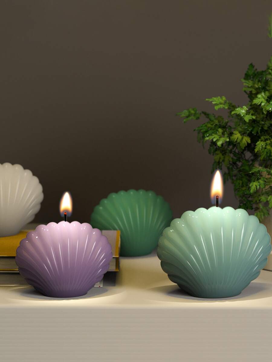 1 Máy Tính 3D Đại Dương Vỏ Nến Khuôn, Tự Làm Thạch Cao Thủ Công Khuôn Mẫu, Trang Trí Nhà Cửa Thủ Công Khuôn, Nến Handmade Làm Vật Dụng, Quà Tặng Handmade - trắng - Xem 1