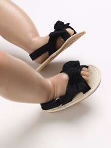 Infant Bow Decor Slingback Sandals - Black - View 5
