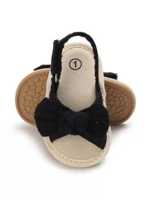 Infant Bow Decor Slingback Sandals - Black - View 6