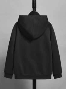 SHEIN Tween Boy Cartoon Printed Sweatshirt With Long Sleeves, Daily Wear, Autumn/Winter - Black - View 3