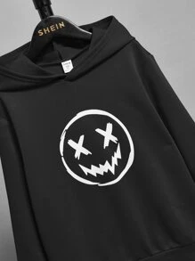 SHEIN Tween Boy Cartoon Printed Sweatshirt With Long Sleeves, Daily Wear, Autumn/Winter - Black - View 6