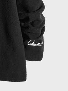 Manfinity VCAY Men Letter Embroidery Mock Neck Thermal Tee - Black - View 4