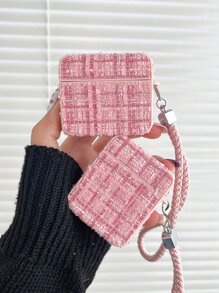 1pc Plaid Pattern Case Compatible With AirPods - Multicolor - View 4