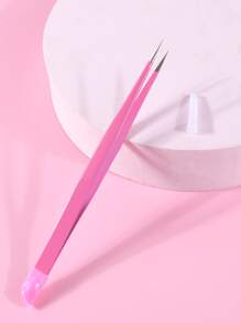 klimonla 1pc Double Ended Nail Art Tweezers For Women, Stainless Steel Tweezers Set  Tweezers Precision Lash Tweezers For Eyelash Extensions Pointed Tweezers For Crafts Rhinestone Picker Tool Rose Red - Hot Pink - View 1