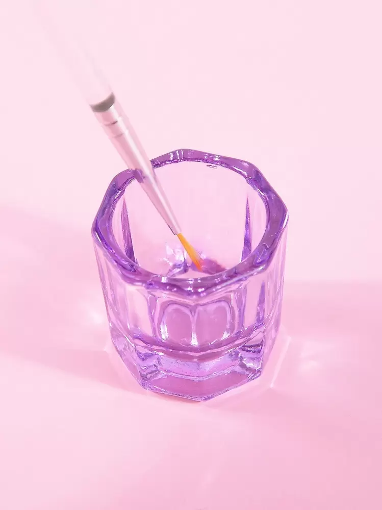 1 pieza Vaso de cristal, Tazón de líquido y polvo acrílico para arte de uñas, Herramientas de cristalería, Púrpura, Suministros para uñas, Herramientas para uñas, Herramientas para arte de uñas, Vuelta al colegio, Uñas, Herramientas para uñas postizas - Morado - Ver 1