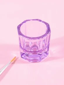 klimonla 1 chiếc cốc thủy tinh pha lê, bột acrylic dạng lỏng dùng cho nghệ thuật làm móng, cốc thủy tinh đựng dụng cụ làm móng, màu tím, đồ dùng làm móng, dụng cụ làm móng, dụng cụ làm móng, trở lại trường, móng tay, dụng cụ làm móng để ấn vào móng tay - Màu tím - Xem 3