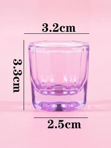 klimonla 1 chiếc cốc thủy tinh pha lê, bột acrylic dạng lỏng dùng cho nghệ thuật làm móng, cốc thủy tinh đựng dụng cụ làm móng, màu tím, đồ dùng làm móng, dụng cụ làm móng, dụng cụ làm móng, trở lại trường, móng tay, dụng cụ làm móng để ấn vào móng tay - Màu tím - Xem 4
