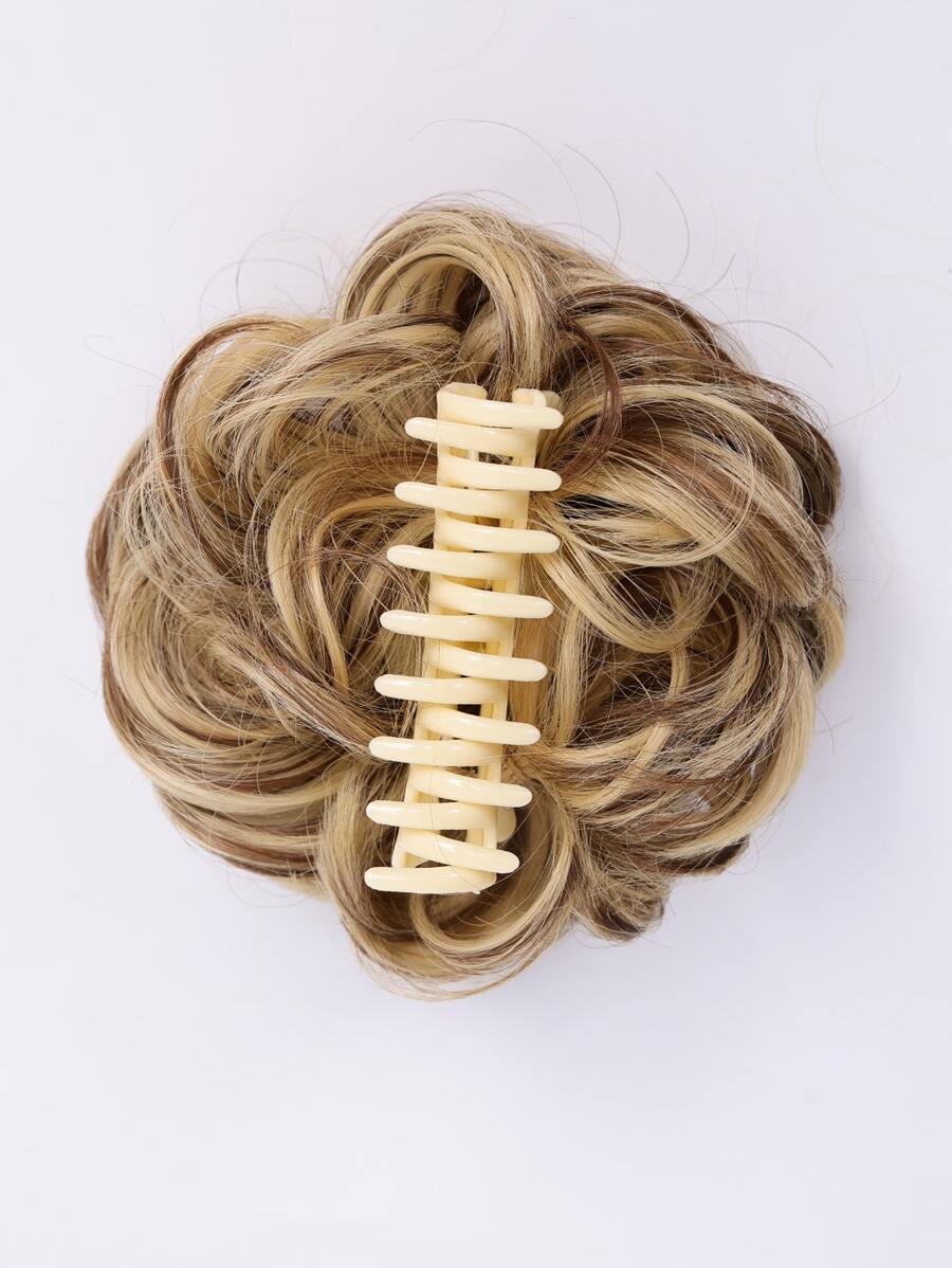 Claw Clip Messy Bun Hair Piece Synthetic Hair Buns Wavy Curly Chignon Hair Bun Extensions Tousled Updo Hair Buns Claw Clip Ponytail Hairpieces Hair Scrunchie With Clip For Women - Multicolor - View 1