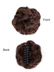 Peinado De Bollo Desordenado Con Gancho De Garra Y Extensión De Cabello De Moño De Chignon Rizado Ondulado De Cabello Sintético Para Mujeres Con Clip - Multicolor - Ver 5