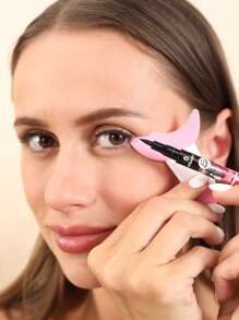 眼部化妆辅助器1件装眼线眼部化妆辅助器睫毛膏多功能新手眼部化妆神器硅胶挡板