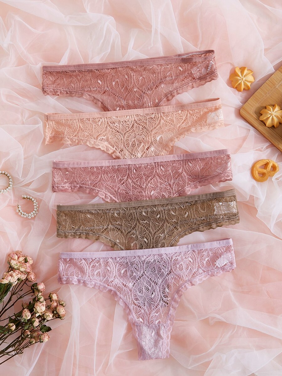 5packs Lace Panty Set Sexy Lingerie - Multicolor - View 1