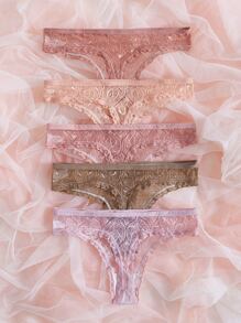 5packs Lace Panty Set Sexy Lingerie - Multicolor - View 2