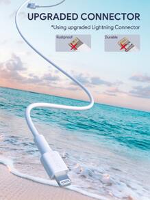 JMMO iPhone 数据线，USB-A 转闪电数据线，USB 转闪电数据线 480Mbps 数据传输 3.3 英尺/1 米 [Apple MFi 认证] 圣诞礼物，秋冬必备品 - 白色 - 查看 3