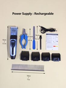 nicovaer 10 piezas Máquina de peluquería para mascotas Set - Azul - Ver 3