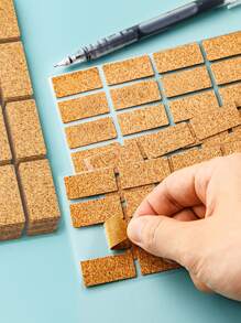 1set Wooden Pattern Sticky Note - Multicolor - View 1