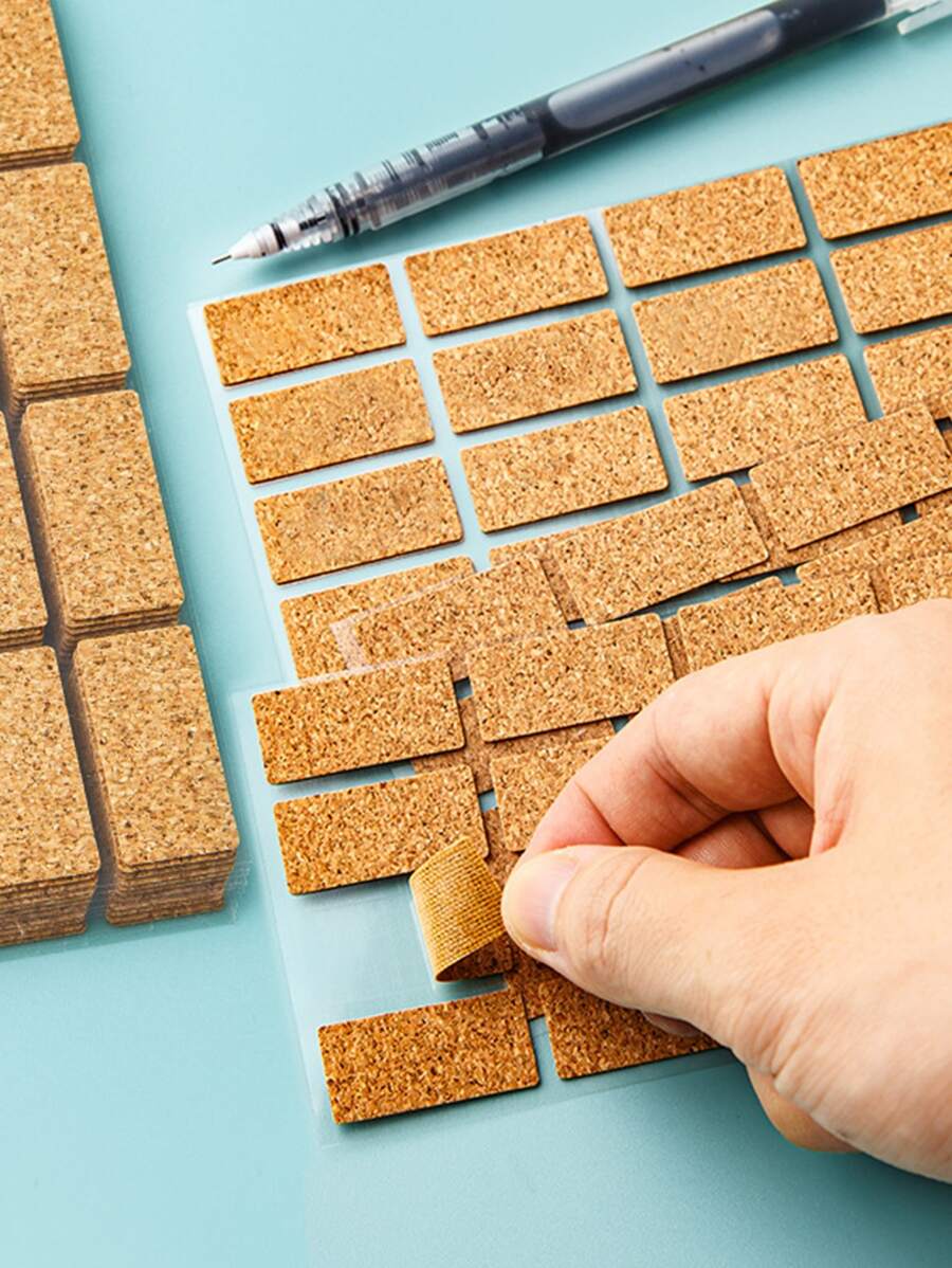 1set Wooden Pattern Sticky Note - Multicolor - View 1