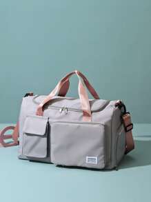 Weekend Over Night Holiday Luggage Travel Duffel Bag,Large Capacity Gym Yoga bag,Carry-on Handbag With Dry And Wet Separation,Large Capacity Casual Multifunctional Portable Shoulder Bag With Shoes Compartment For Business,Vacation,Outdoor,Skiing,Exercise Fitting - Grey - View 1