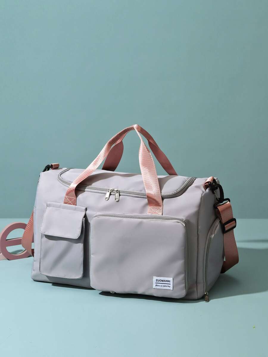 Weekend Over Night Holiday Luggage Travel Duffel Bag,Large Capacity Gym Yoga bag,Carry-on Handbag With Dry And Wet Separation,Large Capacity Casual Multifunctional Portable Shoulder Bag With Shoes Compartment For Business,Vacation,Outdoor,Skiing,Exercise Fitting - Grey - View 1