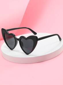 1pair Men Heart Frame Black Fashion Glasses Party Accessories For Summer Beach Vacation,Outdoor,Travel - Black - View 2