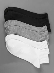 3雙男士素色短襪 - 彩色 - 查看 1