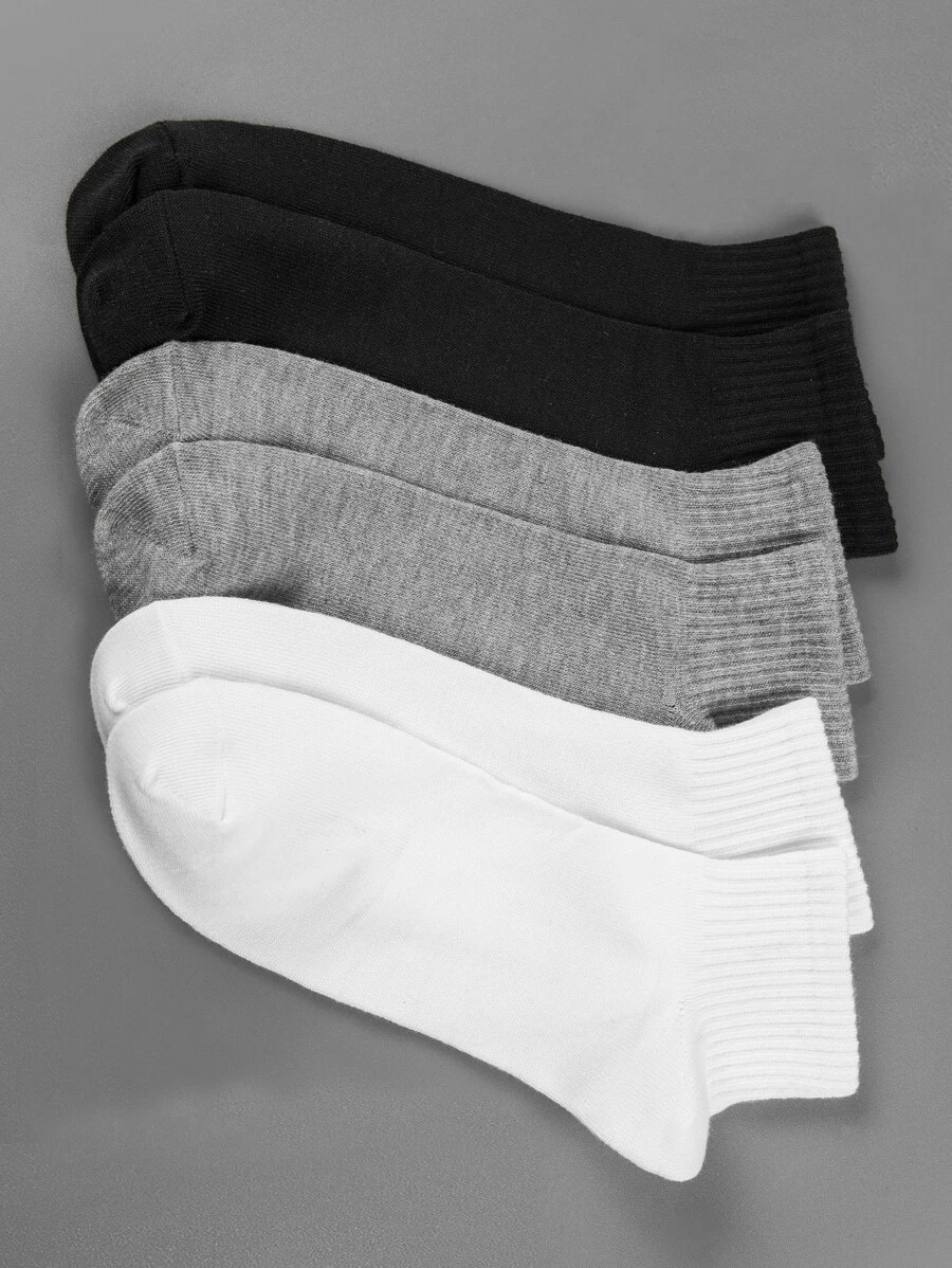 3雙男士素色短襪 - 彩色 - 查看 1