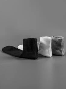 3雙男士素色短襪 - 彩色 - 查看 3