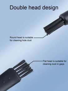 5pcs Nylon Small Cleaning Brush For Mobile Phone Holes And Computer Keyboard Gap Dust Cleaning Double-headed Brush - Black - View 4