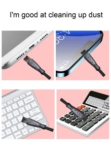 5pcs Nylon Small Cleaning Brush For Mobile Phone Holes And Computer Keyboard Gap Dust Cleaning Double-headed Brush - Black - View 5