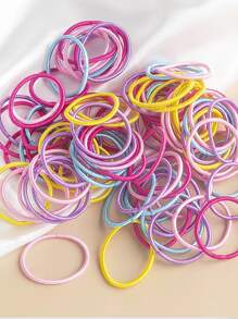 100 piezas Goma para pelo de colores - Multicolor - Ver 1