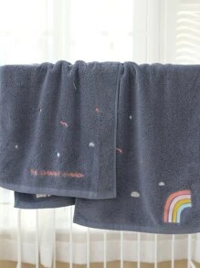 1 Pieza Toalla Con Patrón De Arcoíris Bordado, Color Aleatorio - Multicolor - Ver 5