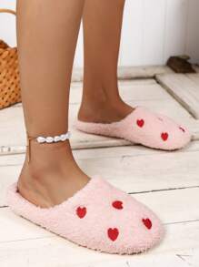 Quiet, Lightweight & Comfortable Indoor Slippers, Couples' Bedroom Slippers With Cute Heart Shape, Super Soft & Shock-Absorbing