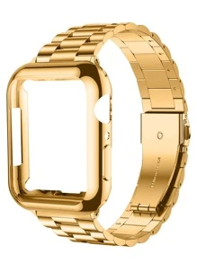 2 In 1 Stainless Steel Watchband & Case Compatible With Apple Watch