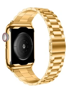 2 In 1 Stainless Steel Watchband & Case Compatible With Apple Watch