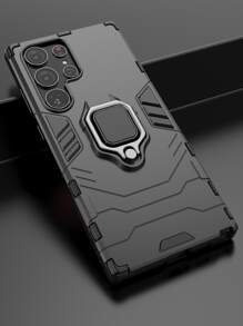 1pc Dual Layer Shockproof Kickstand Phone Case Compatible With Samsung Galaxy S24 Ultra/S23 Ultra/S22 Ultra/A14/A15/A05, Compatible With Redmi Models Waterproof Anti-Fall Scratch Resistant,International Version, Not The Domestic Version - Black - View 6