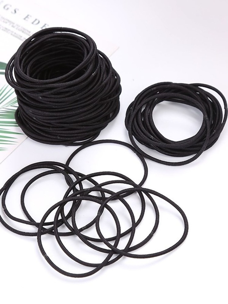 女士经典简约多色发带，非常适合日常发型设计，也是送给朋友的合适礼物，发饰，马尾辫，发圈，发绳，发带马尾辫夹 - 黑色 - 查看 9