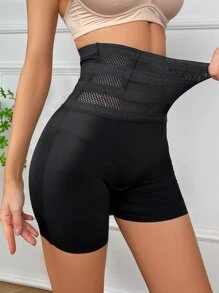 高腰塑形短褲 - 黑色 - 查看 3