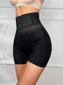 高腰塑形短褲 - 黑色 - 查看 4