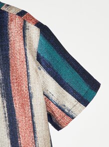 SHEIN Boys Striped Button Front Shirt - Multicolor - View 3