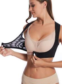 後十字交叉塑身腰封式緊身胸衣 - 黑色 - 查看 4