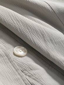 DAZY Button Front Raglan Sleeve Longline Trench Coat - Grey - View 5