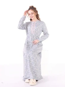 Sukienki Sznurówka kontrastująca Guziki z przodu Ditsy floral Skromny