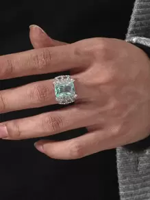 Nhẫn trang trí nam Rhinestone - Màu xanh lam - Xem 1