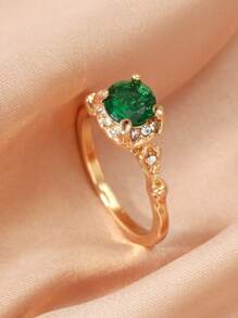 Crystal Decor Ring - Yellow Gold - View 2