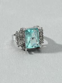Nhẫn trang trí nam Rhinestone - Màu xanh lam - Xem 3