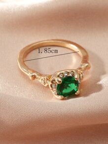 Crystal Decor Ring - Yellow Gold - View 3