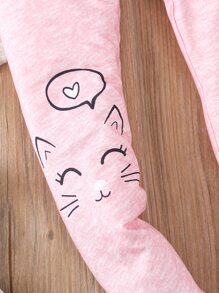 Toddler Girls Cartoon Graphic Leggings - Baby Pink - View 6