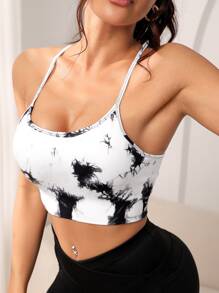 Seamless Tie Dye Criss Cross Sports Bra