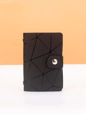 时尚黑色几何图案卡包钱包名片夹信用卡夹女士女士迷你钱包卡片钱包