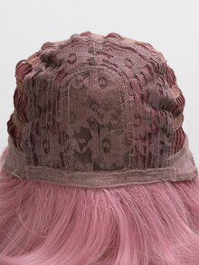 Long Body Wave Synthetic Wig With Bangs - Pink - View 7
